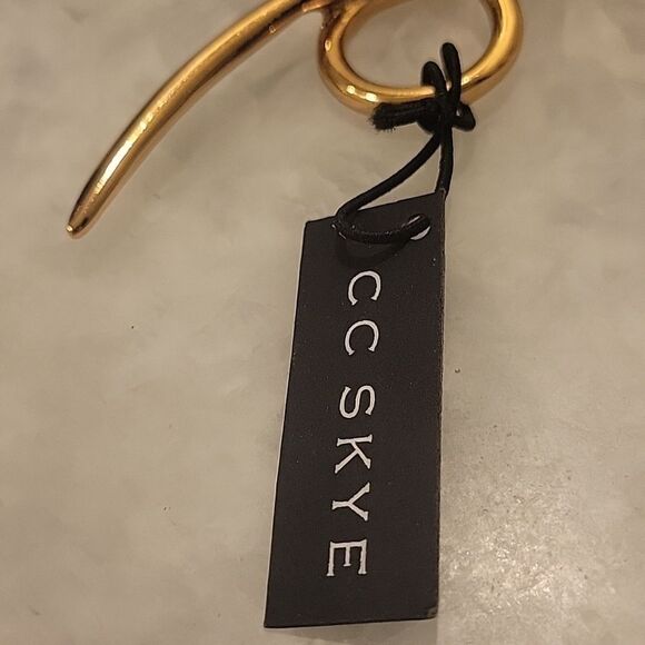 NWT CC Skye 18K Gold Long Horn Snake Sculptural Abstract Statement Spike Ring 7 - Picture 7 of 7